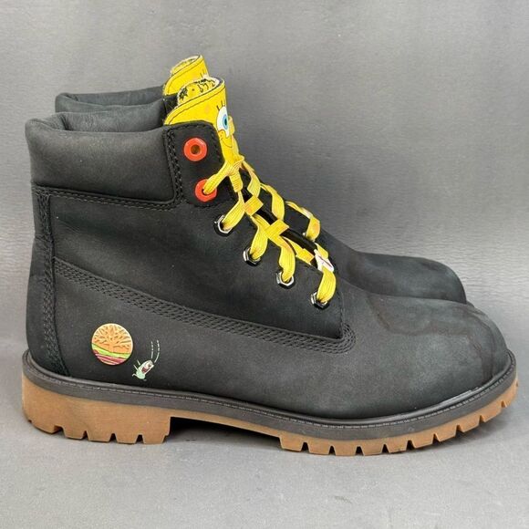 Timberland SpongeBob 6 Inch Premium Waterproof Boot  'Black womens size 7' - Picture 1 of 9